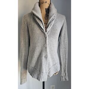 Far Away From Close 100% Cashmere Sweater Cardigan, Layered collar, Sz L